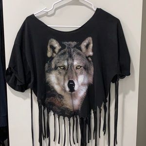 Wolf fringe top